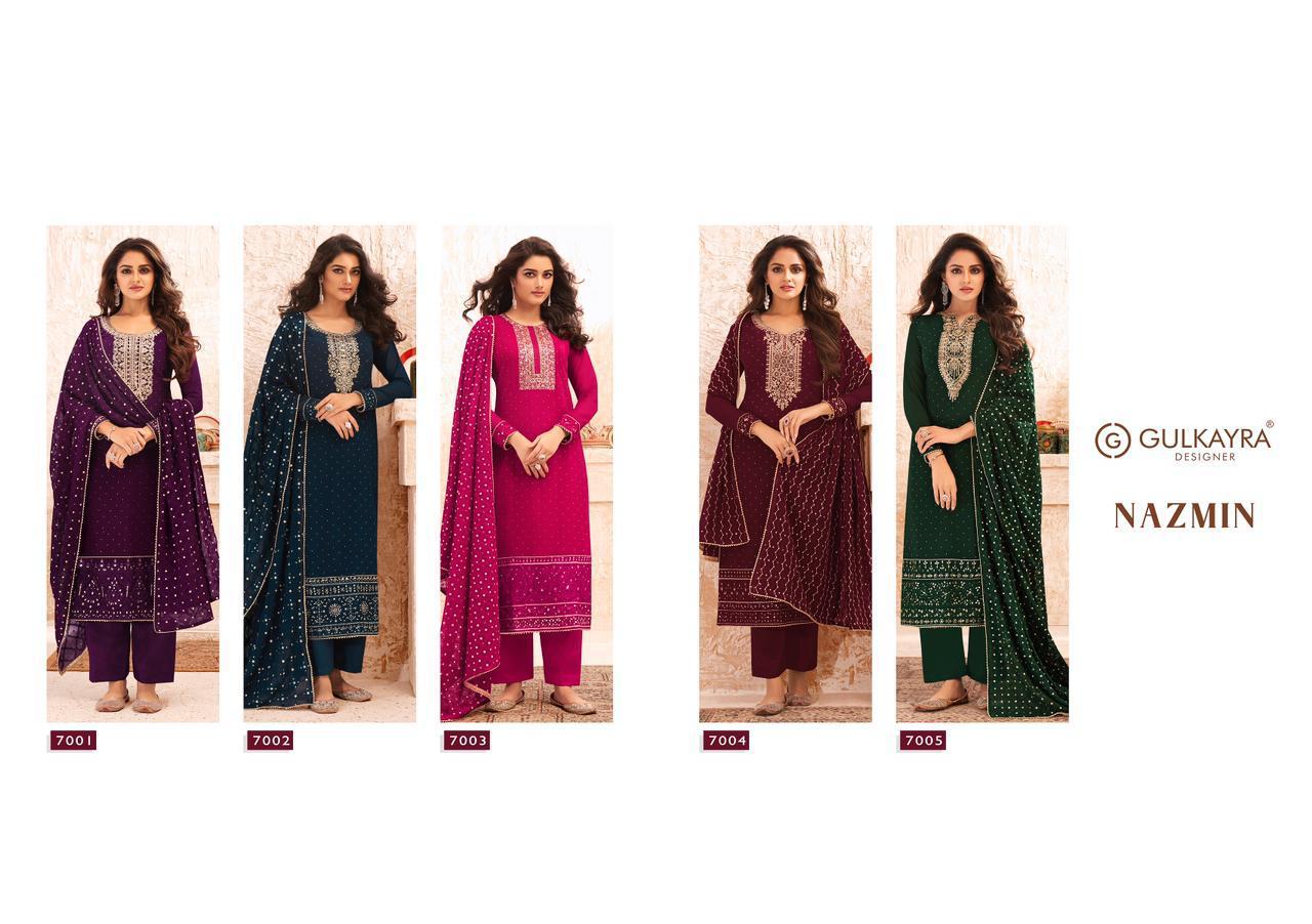 GULKAYRA NAZMIN Latest Fancy Designer Festive Wear Real Georgette Heavy Salwar Suit Collection